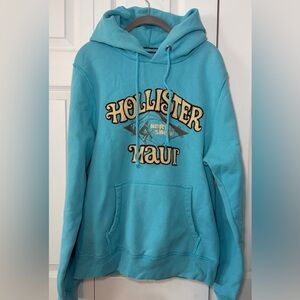 Hollister Teal Hoodie with Graphic Print